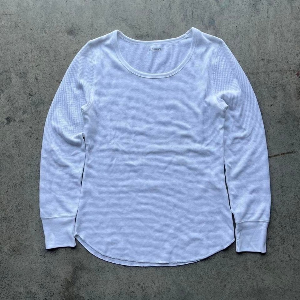vintage y2k 00s old navy waffle knit thermal